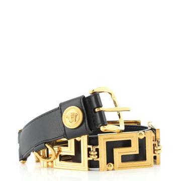 Versace Tribute Chain Link Belt Metal and Leather Medium