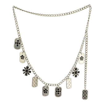 Chanel Dog Tag and Cluster Charm Chain Belt Metal and Enamel
