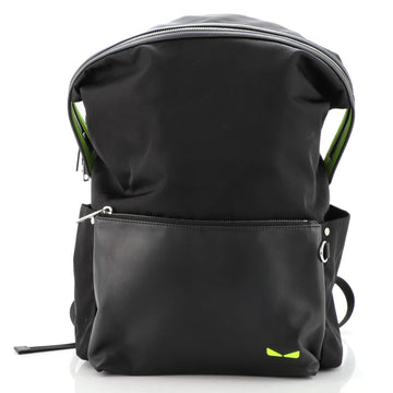 Fendi Front Pocket Monster Backpack Nylon and Leather Large