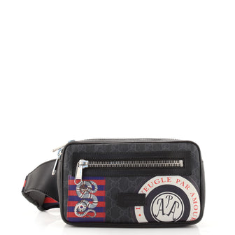 Gucci Night Courrier Waist Bag GG Coated Canvas with Applique