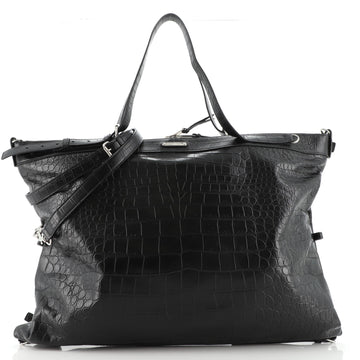 Saint Laurent ID Convertible Bag Crocodile Embossed Leather Large