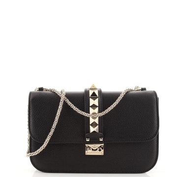 Valentino Glam Lock Shoulder Bag Leather Medium