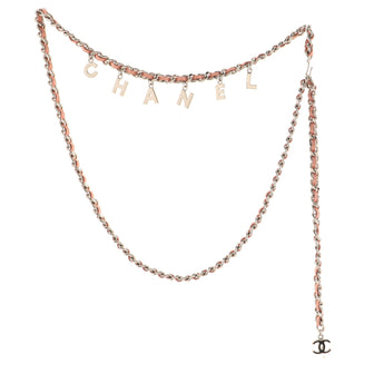 Chanel Logo Charm Chain Belt Metal and Leather