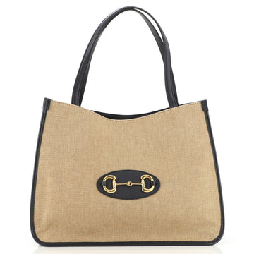 Gucci Horsebit 1955 Tote Canvas and Leather Medium