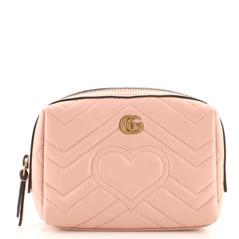Gucci Marmont Heart Cosmetic Pouch Matelasse Leather