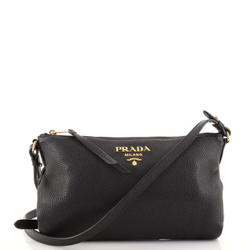 Prada Dual Strap Flat Crossbody Bag Vitello Daino Medium