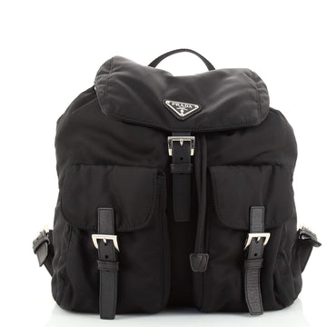 Prada Double Front Pocket Backpack Tessuto Medium