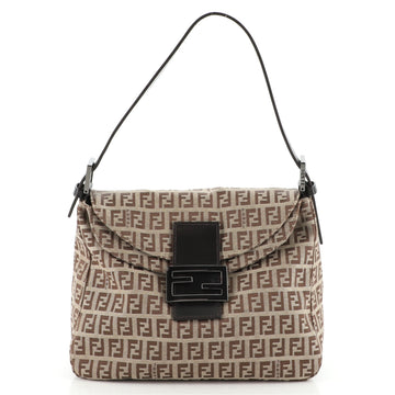 Fendi Double Flap Bag Zucchino Canvas Medium