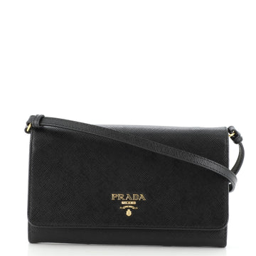 Prada Wallet on Strap Saffiano Leather Small