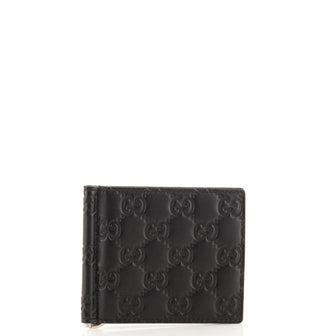 Gucci Money Clip Wallet Guccissima Leather Compact