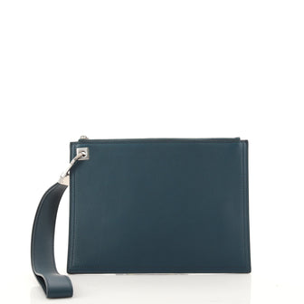Bottega Veneta Double Cassette Wristlet Clutch Maxi Intrecciato Leather