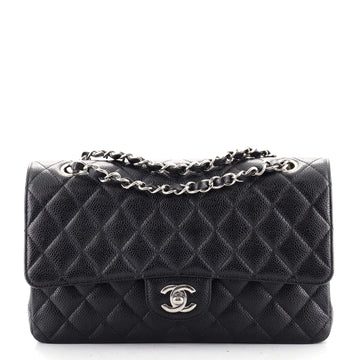 Chanel Classic Double Flap Bag Quilted Caviar Medium