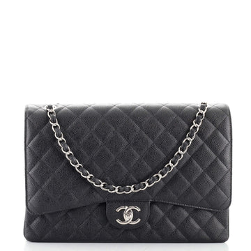 Chanel Classic Double Flap Bag Quilted Caviar Maxi