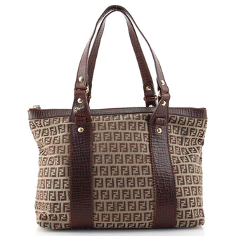 Fendi Vintage Zip Tote Zucchino Canvas Medium