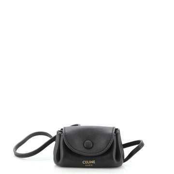 Celine Flap Coin Purse with Strap Leather