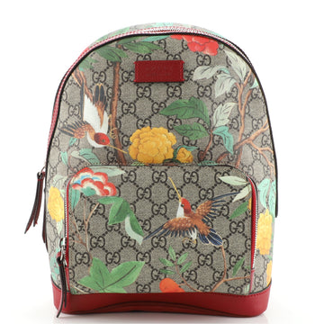 Gucci Zip Pocket Backpack Tian Print GG Coated Canvas Small