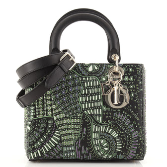 Christian Dior Animals Lady Dior Bag Embroidered and Beaded Leather Medium