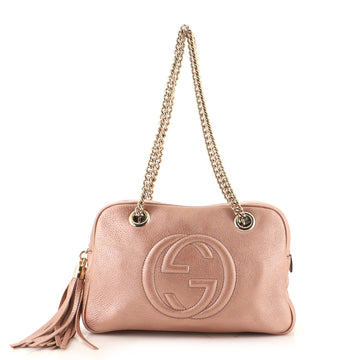 Gucci Soho Chain Zip Shoulder Bag Leather Small