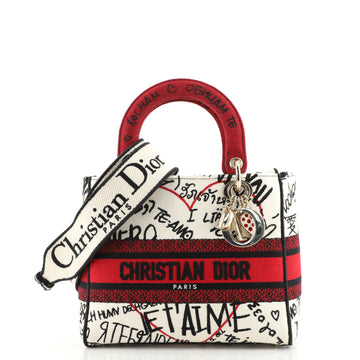 Christian Dior Lady D-Lite Bag Embroidered Canvas Medium