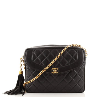 Chanel Vintage Front Pocket Camera Bag Quilted Lambskin Medium