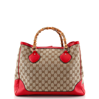 Gucci Diana Bamboo Top Handle Tote GG Canvas Medium