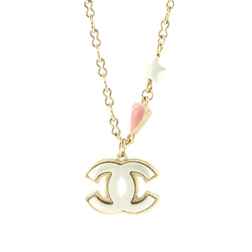 Chanel CC Pendant Necklace Metal with Enamel