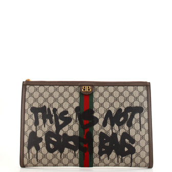 Balenciaga x Gucci The Hacker Project Laptop Pouch Graffiti BB Coated Canvas