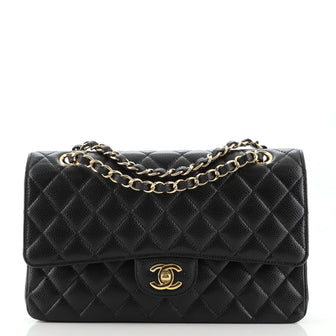 Chanel Classic Double Flap Bag Quilted Caviar Medium