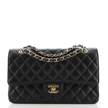 Chanel Classic Double Flap Bag Quilted Caviar Medium
