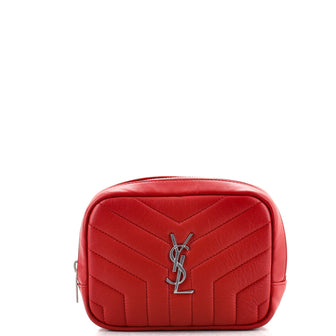 Saint Laurent Loulou Cosmetic Pouch Matelasse Chevron Leather Medium