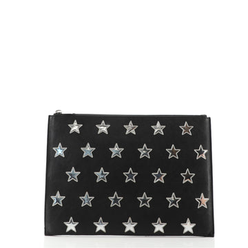 Saint Laurent Stars Zip Pouch Leather Medium