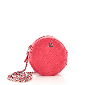 Chanel Round Clutch with Chain Quilted Lambskin Mini