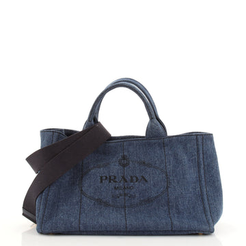 Prada Canapa Convertible Tote Denim Medium