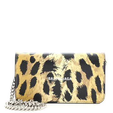Balenciaga Cash Continental Wallet on Chain Printed Leather