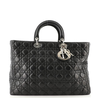 Christian Dior Lady Dior Bag Cannage Quilt Lambskin XL