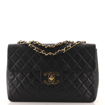 Chanel Vintage Classic Single Flap Bag Quilted Lambskin Maxi