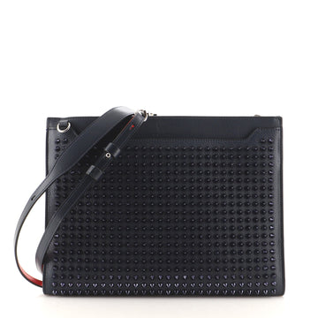 Christian Louboutin Skypouch Wristlet Clutch Spiked Leather
