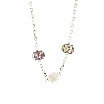 Louis Vuitton Gamble Short Necklace Metal with Crystal Silver 128385420
