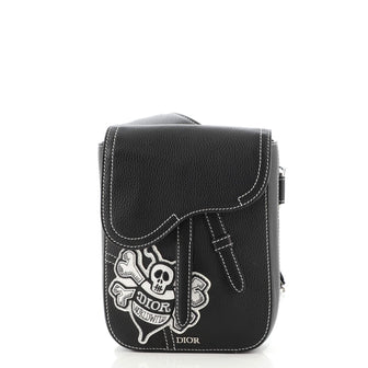 Christian Dior Stussy Saddle Messenger Pouch Leather with Applique