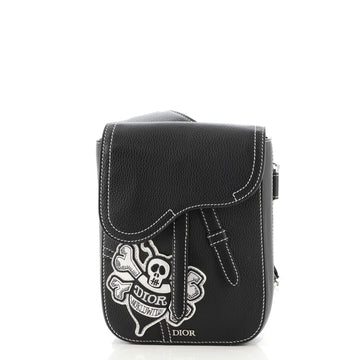 Christian Dior Stussy Saddle Messenger Pouch Leather with Applique