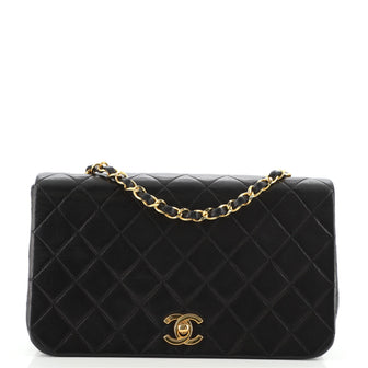 Chanel Vintage Full Flap Bag Quilted Lambskin Small