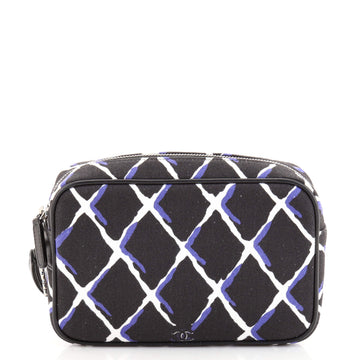 Chanel Coco Charm Wristlet Pouch Multicolor Canvas