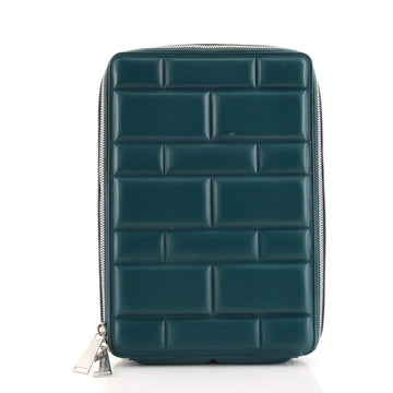 Bottega Veneta Grid Zip Around Crossbody Bag Embossed Padded Leather