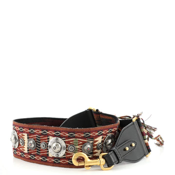 Christian Dior Bohemian Shoulder Strap Embellished Canvas