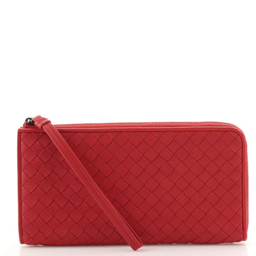 Bottega Veneta Zip Around Wristlet Wallet Intrecciato Nappa Long