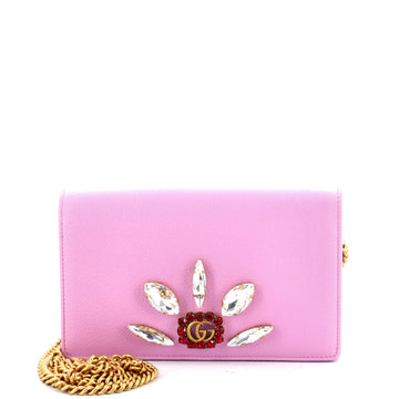 Gucci GG Marmont Chain Wallet Embellished Leather Mini