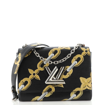 Louis Vuitton Twist Handbag Chain Flower Print Epi Leather MM