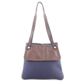 Hermes Mrs. Hippie Shoulder Bag Leather and Toile