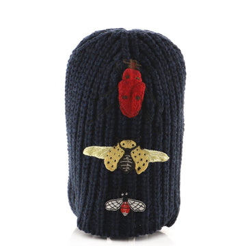 Gucci Cusco Insect Beanie Embroidered Knit Wool