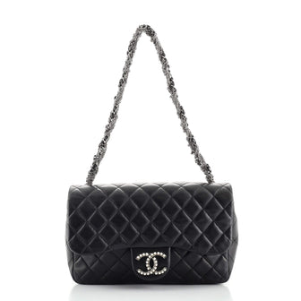 Chanel Westminster Tangled Pearl Chain Flap Bag Quilted Lambskin Medium